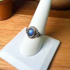 Labradorite Ring - Size 9.5 - .925 Sterling Silver
